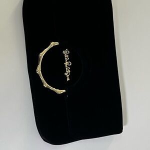 Black Velvet Lilly Pulitzer Clutch with gold Bamboo closure